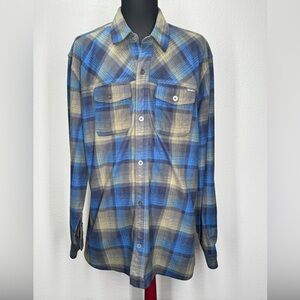Eddie Bauer Plaid Fleece Flannel Long Sleeve Button Down Shirt TXL EUC dadcore
